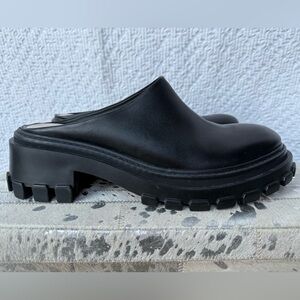 Port & Paire lug sole chunky mule in black size 40 9-9.5 nwob